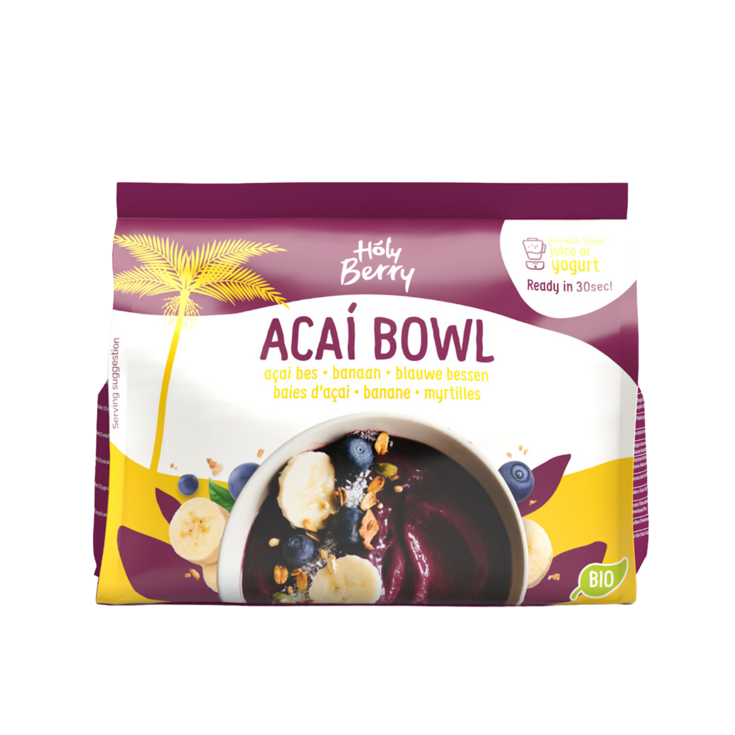 Holy Berry Açai Bowl met banaan & blauwe bes