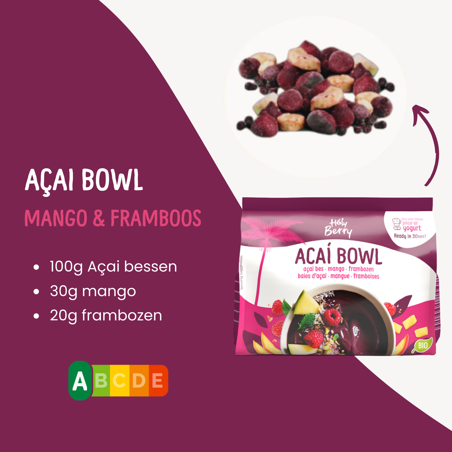 Açai Bowl met Mango & Framboos