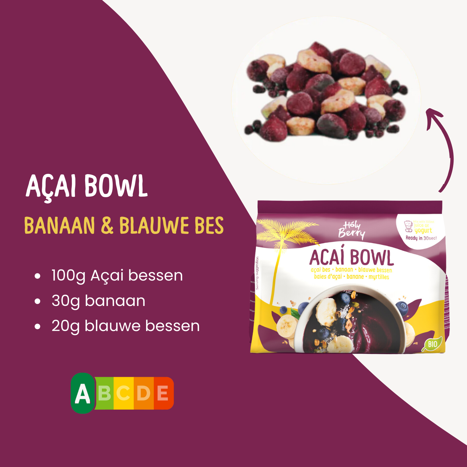 Açai Bowl met banaan & blauwe bes